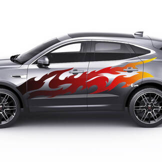 Jaguar E-Pace Side Flame Gradient Color Doors Graphics décalcomanie Logo autocollant
 1