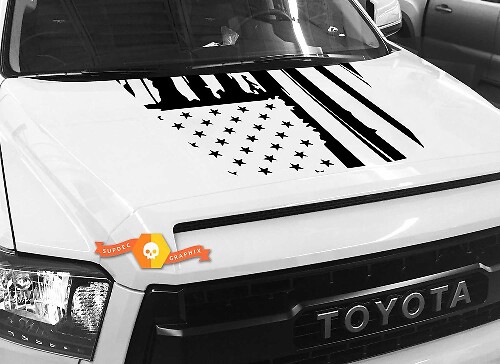 Autocollant vinyle capot drapeau américain usé pour Toyota Tundra 2014-2018
