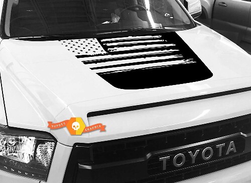 Autocollant en vinyle de capot avec drapeau américain usé pour Toyota Tundra 2014-2018