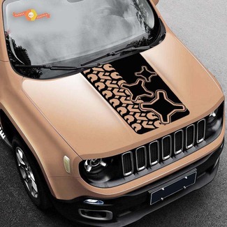 2015-2019 Jeep Renegade pneu piste graphique vinyle autocollant autocollant capot
