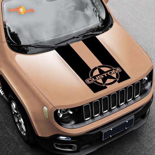 Autocollant en vinyle personnalisé d'étoile usée pour capot Jeep Renegade 2015-2019