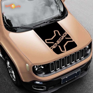 Autocollant de capot en vinyle avec logo Blackout Renegade 2015-2019 Jeep
