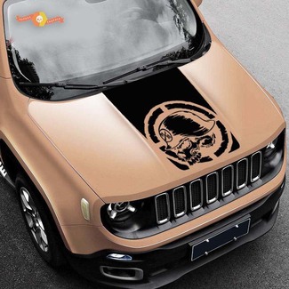 2015-2019 vinyle capot autocollant Blackout militaire métal Mulisha Jeep Renegade vinyle graphique USA
