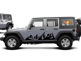 2 montagnes Jeep Wrangler pour tout le côté de Jeep Tj Jk Jku Choisissez la couleur
