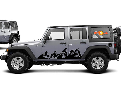 Kit d'autocollants en vinyle côté chaîne de montagnes pour Jeep Wrangler