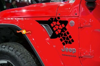 NOUVEAU Jeep Wrangler JL Rubicon Tire Tread Fender Vent Decal Kit 2018+
