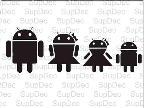 Autocollant vinyle famille Android pour voitures et véhicules
