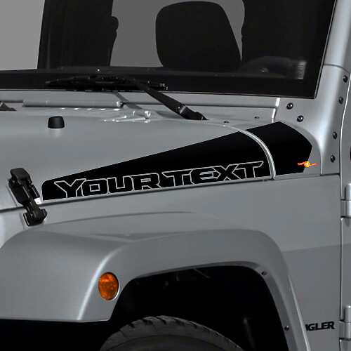Autocollant vinyle latéral personnalisable avec bandes pour capot de Jeep Wrangler