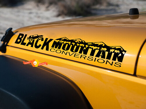 Autocollant en vinyle Black Mountain Conversations pour capot de Jeep Wrangler