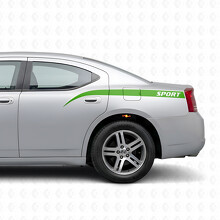 Autocollant vinyle à bandes incurvées sport pour bas de porte Dodge Charger 2006-2010_3