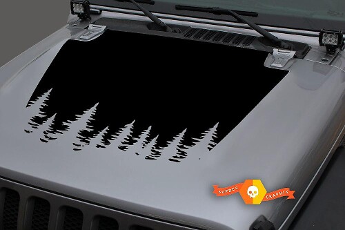 Autocollant Vinyle Calotte Forest Blackout 2 pour Jeep Wrangler JL