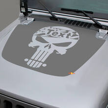 Autocollant vinyle personnalisé Capot Drapeau USA Punisher pour Jeep Wrangler JL_3