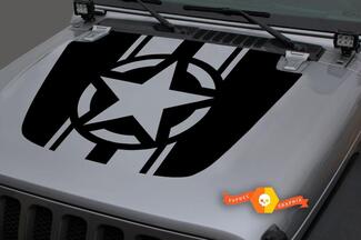 Jeep Hood Vinyle Militaire Étoile Blackout Sticker Autocollant pour 18-19 Wrangler JL #2
