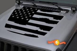 Jeep Hood Vinyl USA Drapeau Blackout Sticker Autocollant pour 18-19 Wrangler JL #1
