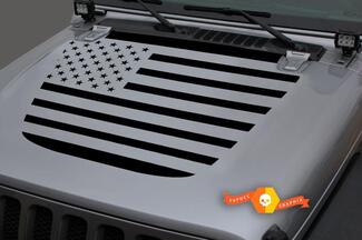 Jeep Hood Vinyl USA Drapeau Blackout Sticker Autocollant pour 18-19 Wrangler JL #2
