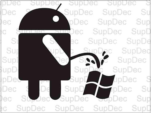 Autocollant Vinyle Universel Windows Humilié par Android