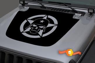 Jeep Hood Vinyle Militaire Étoile Crâne Blackout Sticker Autocollant pour 18-19 Wrangler JL #3
