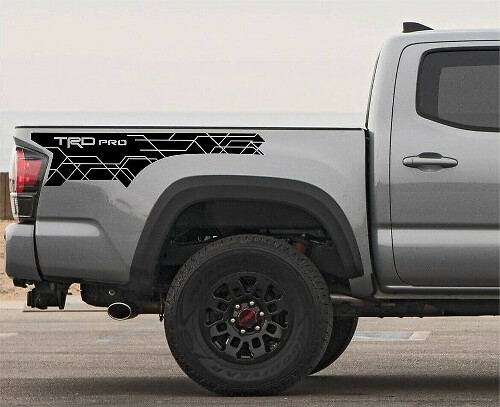 Autocollant en vinyle de style TRD Pro pour les côtés de la benne, paire pour Toyota Tacoma 2016-2023