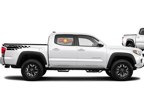 Autocollant en vinyle style damier TRD Pro pour les côtés de benne Toyota Tacoma 2016-2018