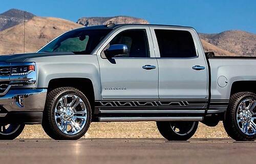 Chevrolet Silverado mk3 bandes latérales graphiques autocollant autocollant panneau de porte vinyle noir
