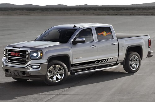 Autocollant à rayures latérales pour panneau de porte GMC Sierra, modèle graphique 3
