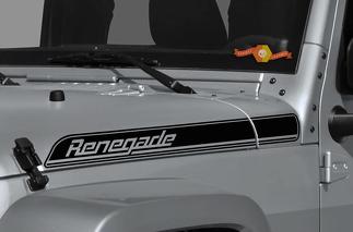 Kit de décalcomanies graphiques Jeep Wrangler Renegade Hood Side Stripes Autocollant CJ, TJ, YJ
