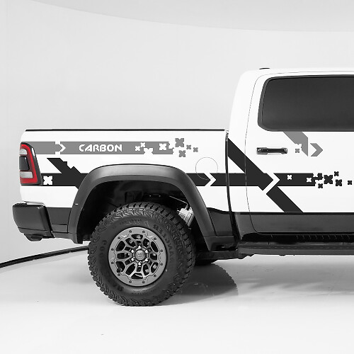 Bandes latérales Autocollants en vinyle pour benne de camion Dodge Ram 1500