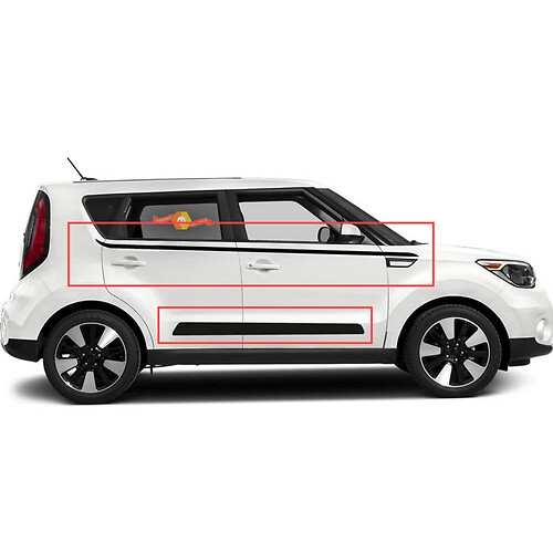 Bande latérale à épingles et autocollants latéraux de portes, graphiques pour Kia Soul
