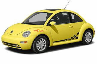 Volkswagen New Beetle 1998-2011 autocollant graphique latéral drapeau à damier style Porsche
