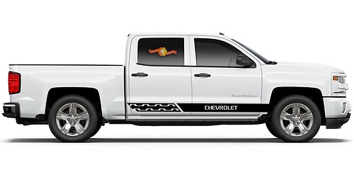 Chevrolet Silverado mk3 bandes latérales graphiques autocollant autocollant panneau de porte autocollant autocollant vinyle noir 1
