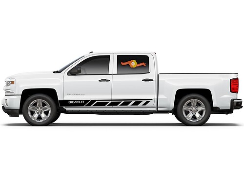 Chevrolet Silverado mk3 bandes latérales graphiques autocollant autocollant panneau de porte autocollant autocollant vinyle noir 2
