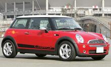 Mini Cooper R50 R53 drapeau à damier bandes latérales graphiques autocollants décalcomanies 1
 2