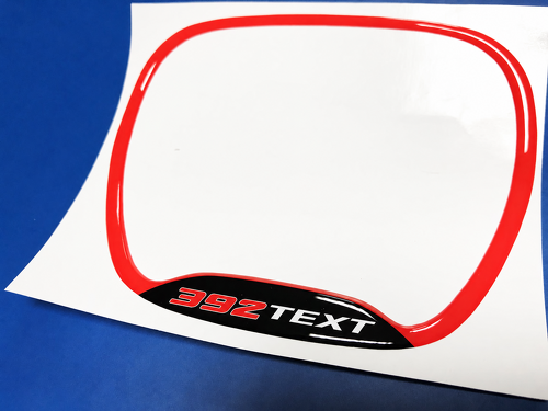 392 Hemi Style Custom TEXT Domed Trim Ring — Autocollant vinyle (volant) pour Dodge Challenger