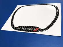Anneau de garniture de volant Scatpack rayures rouges autocollant en forme de dôme en Fiber de carbone Dodge Charger Challenger Daytona
 2