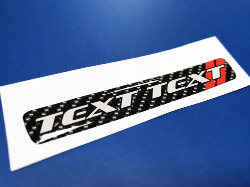 Scat Pack Style TEXT TEXT Red Carbon Fiber Domed Strip 2 — Autocollant vinyle (volant) pour Dodge Challenger