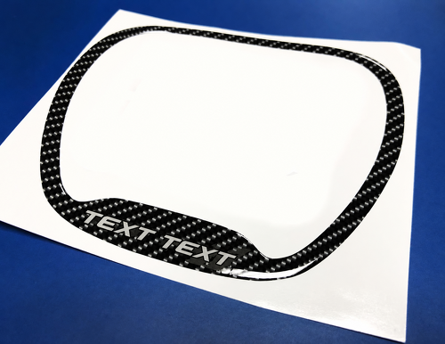 Scat Pack Style TEXT TEXT Grey Carbon Fiber Domed Trim Ring — Autocollant vinyle (volant) pour Dodge Challenger