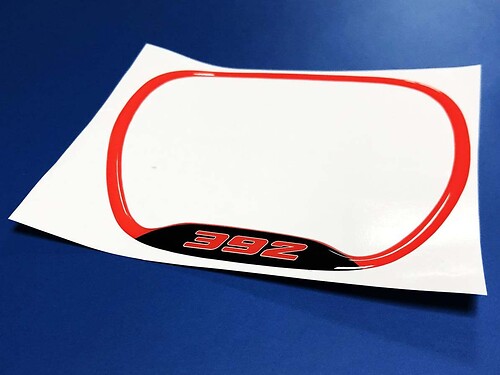 392 Red Domed Trim Ring — Autocollant vinyle (volant) pour Dodge Challenger