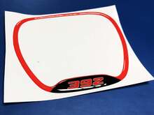 Anneau de garniture de volant 392, emblème rouge en forme de dôme, autocollant Challenger Charger
 2