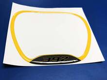 Anneau de garniture de volant 392, emblème jaune en forme de dôme, autocollant Challenger Charger
 2