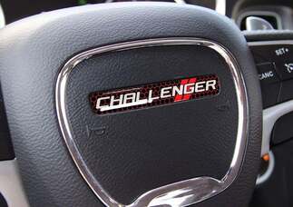 Autocollant en forme de dôme d'un emblème de volant Challenger Dodge
