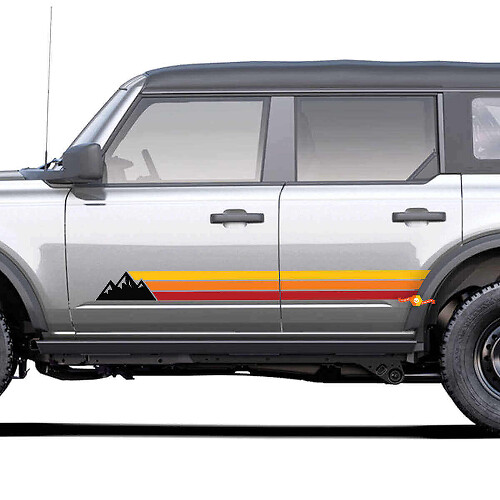 Autocollant en vinyle bandes latérales montagnes style rétro pour Toyota 4Runner