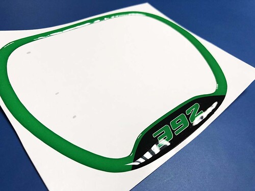 392 Green Domed Trim Ring — Autocollant vinyle (volant) pour Dodge Challenger
