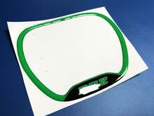 Anneau de garniture de volant 392, emblème vert en forme de dôme, autocollant Challenger Charger
 2