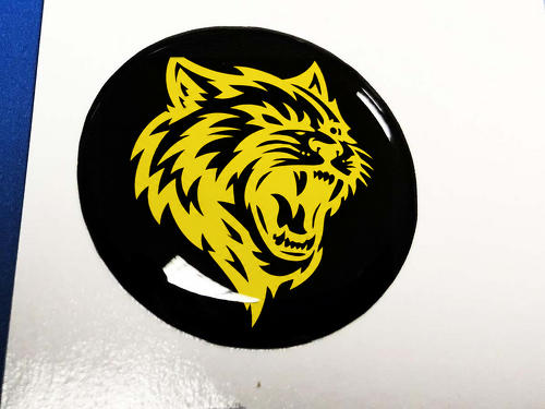 Bouton de démarrage du moteur Start Stop Logo Hellcat Emblème jaune en forme de dôme Autocollant Challenger Charger Dodge
_1