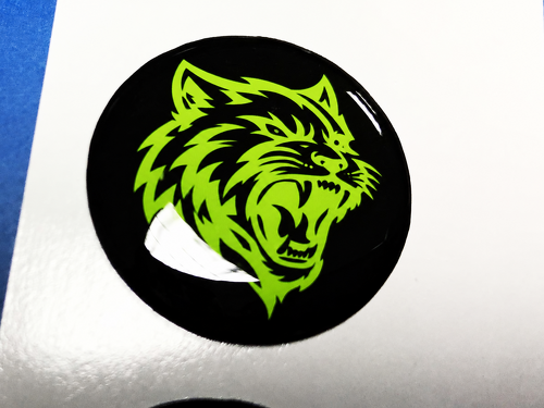 Hellcat Style Lime Green Custom Cat Domed Insert — Autocollant vinyle (bouton de démarrage) pour Dodge Challenger
