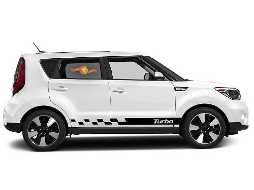 Autocollant graphique à rayures pour panneau de bascule inférieur latéral Turbo, pour Kia Soul 4
