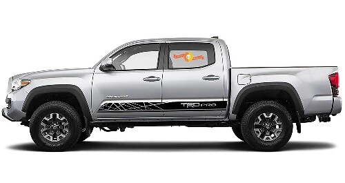 Kit d'autocollants vinyle bandes latérales style TRD Pro pour Toyota Tacoma 2016