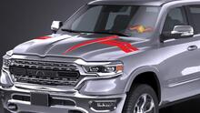 Dodge ram 2009 -2019 capot surélevé autocollant décalcomanie / capot lances rayures rayures
 2