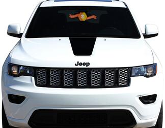 2011-2018 Jeep Grand Cherokee avant HOOD GRAPHIC Decal BLACKOUT
