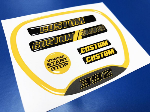Ensemble intérieur personnalisée avec lettrage jaune Autocollant en vinyle pour volant, bouton de démarrage moteur, porte-clés pour Dodge Charger 2015-2026